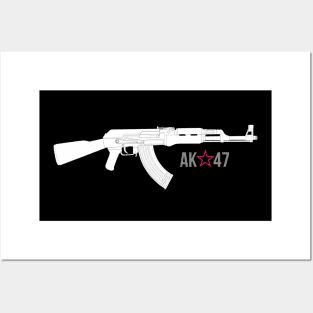 Legendary Kalashnikov assault rifle (AK-47) white version Posters and Art